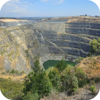 A large mining pit. 